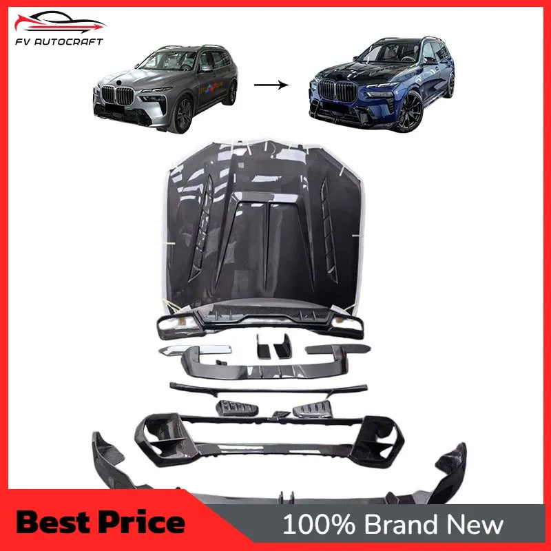 For BMW X7 G07 Lci 2023-2025 Full Set Dry Carbon Fiber Body Kit
