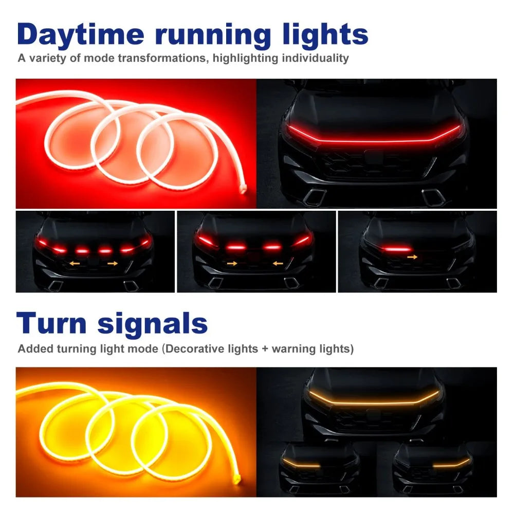 Daytime Running Strip Red Yellow Dual Color Plug Play