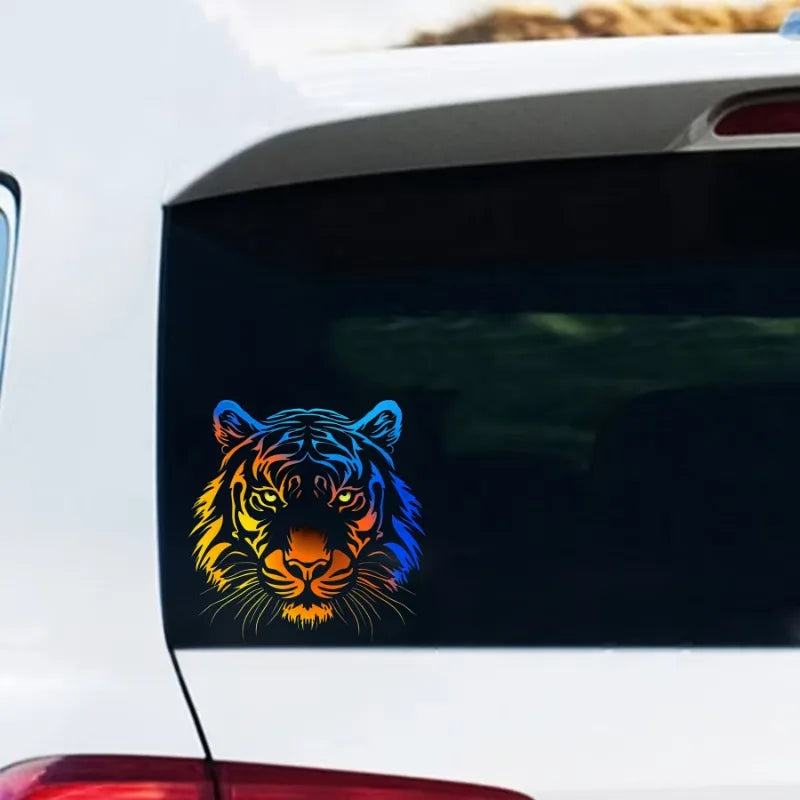 Multicolor Tiger Head Sticker Waterproof scratch-resistant Cars