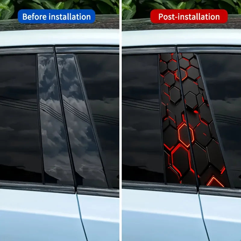 2-piece Lattice Pattern Sticker Door B Bar Space Theme