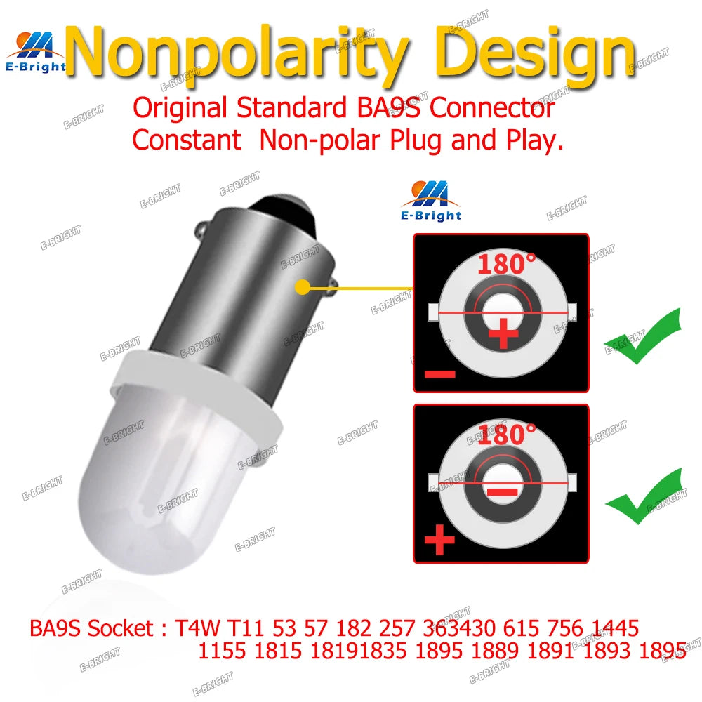 10X Pinball non-polar Ac 6V 6.3v T4W ba9s Arcade