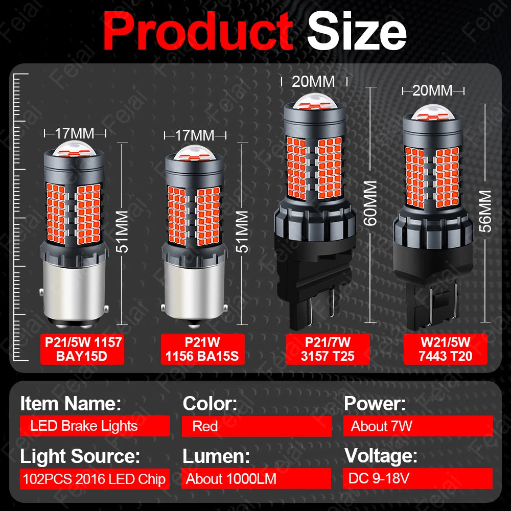 For Chevrolet Malibu Accessories LED Stop Brake Bulb Red Malibu