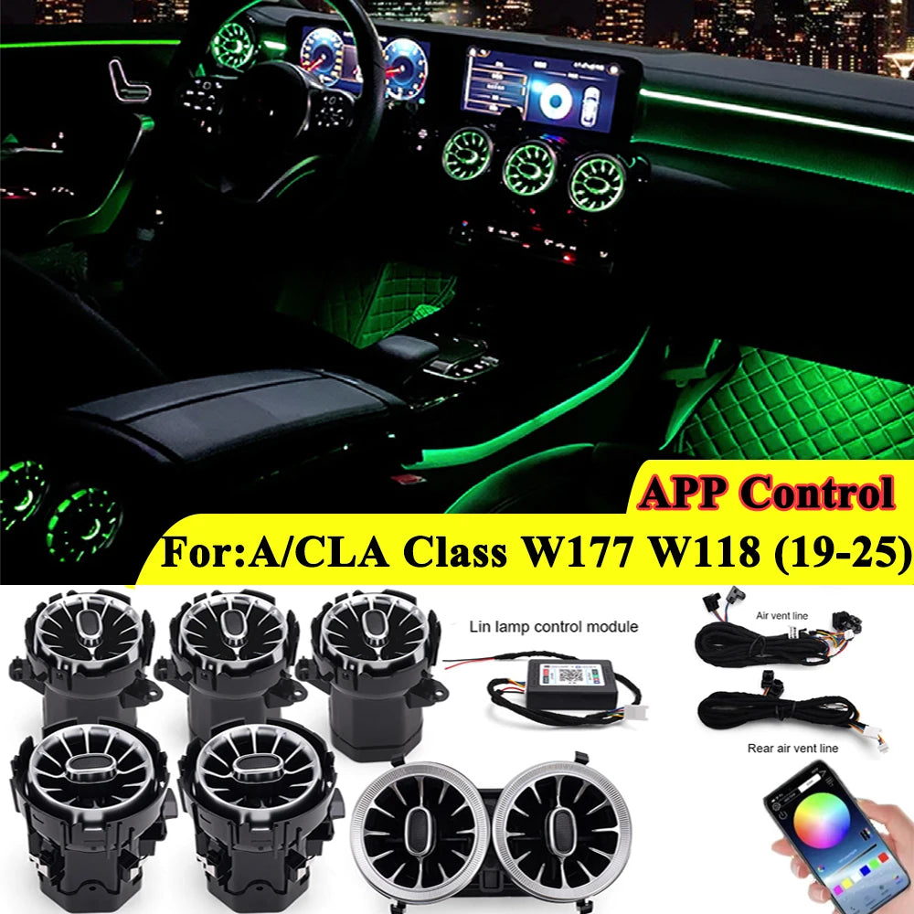 For Mercedes-Benz A Cla Class W177 64color Air Vent APP Control