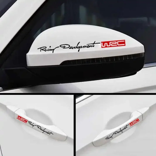 4PCS Wrc Door Handle Bowl Sticker Rally Racing Stripe