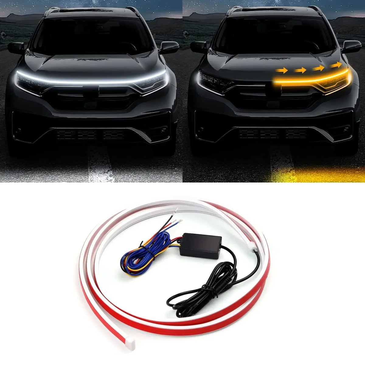 Daytime Running Strip Start Scan Yellow Turn Signal Indicator