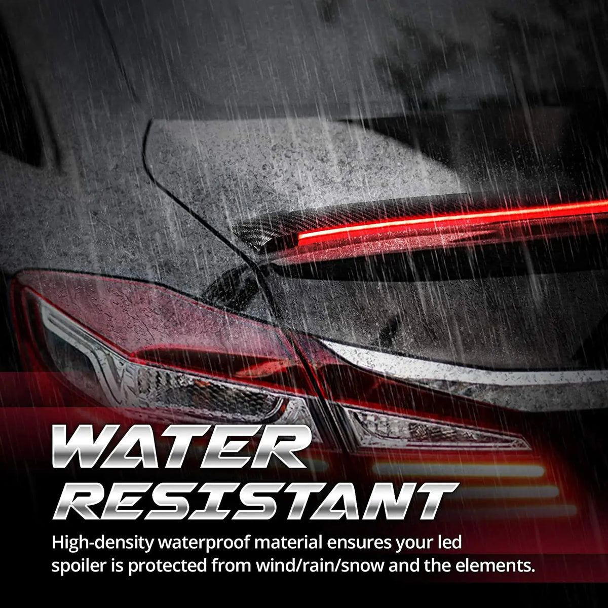 LED Spoiler Light Car Accessories Universal Exterior Decoration Carbon Fiber Spoiler Lip Kit DRL Brake Lights Tail Wing 
