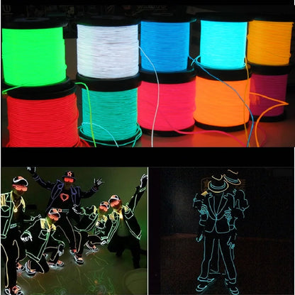 Glow El Wire Cable Neon Christmas Dance Party Costumes