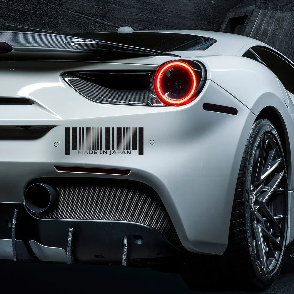 Stickers Made In Japan Barcode Reflective Body Window Decals