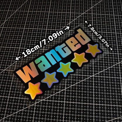 Piece Limited Edition Laser 5-star Wanted Window Bumper Sticker