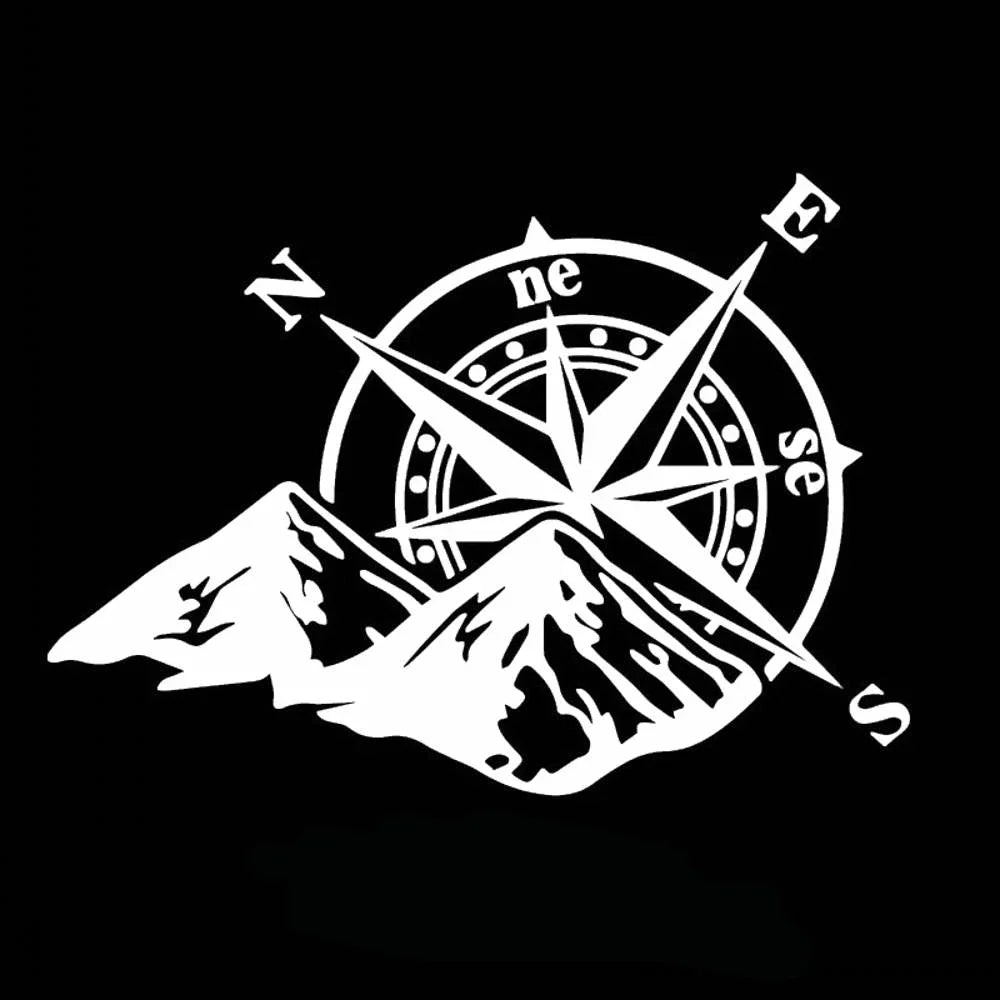 Laser Sticker Mountain Compass Fashion Body Decal Colorful Rear