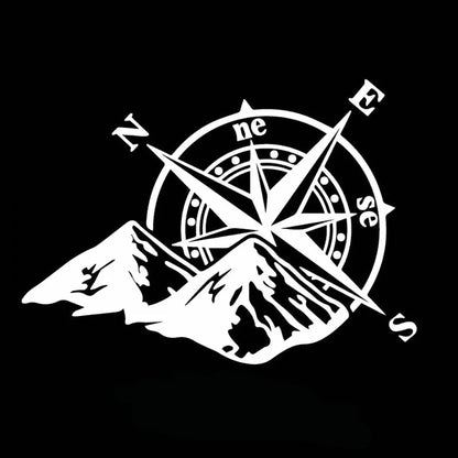 Laser Sticker Mountain Compass Fashion Body Decal Colorful Rear
