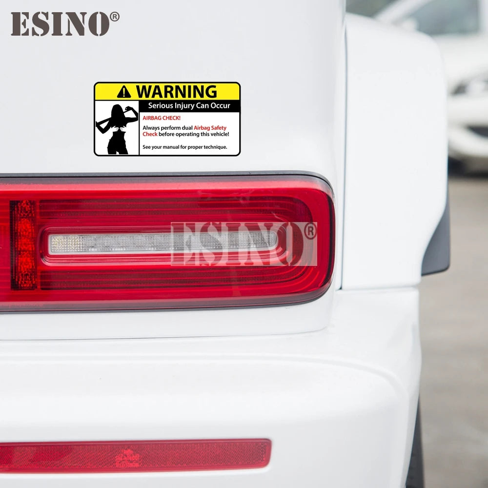 Warning Sexy Lady Girl Airbag Check Pvc Adhesive Decal