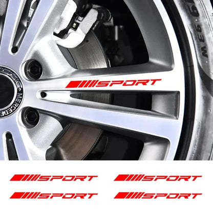 4PCS Stickers Wheels Rims Sport Racing Vinyl Decals Oilproof