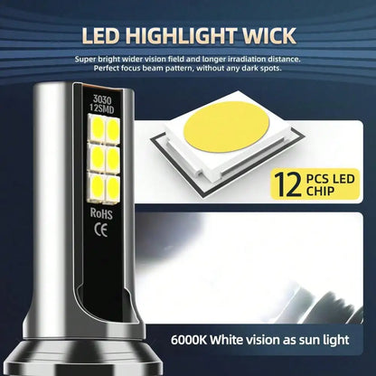 2PCS 9005 9006 H11 Fog Bulbs 6000K Cool White