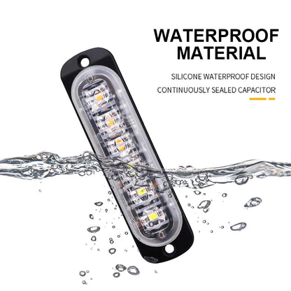 4PCS 6LED Strobe Side Warning Grille Flashing Lightbars Cars