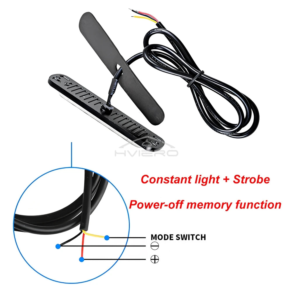 1X Truck 12v-24v Warning Strobe Grille Flashing Bar Side