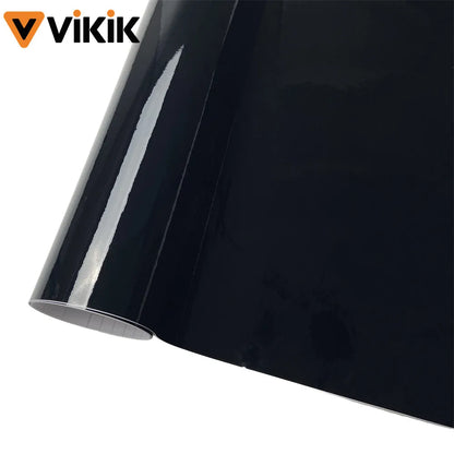 Glossy Black Vinyl Wrap Sticker Self Adhesive Bubble Motorcycles