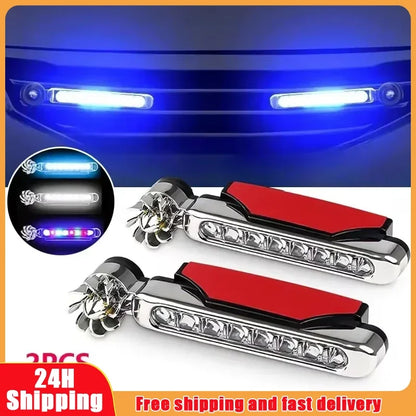 2PCS Wind Powered Daytime Running Auxiliary Lighting Rotation