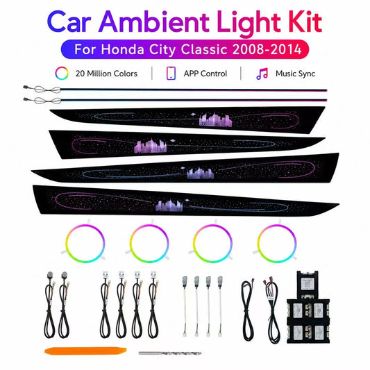 For Honda City 2008-2014 Oem Fit 20LED RGB Ambient Kit Starry