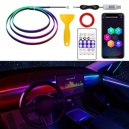 For Tesla Model 3 Y S 2IN1 Dynamic Neon Ambient RGB Acrylic