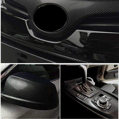 152CM 50CM 4D Carbon Fiber Vinyl Film Stickers Waterproof
