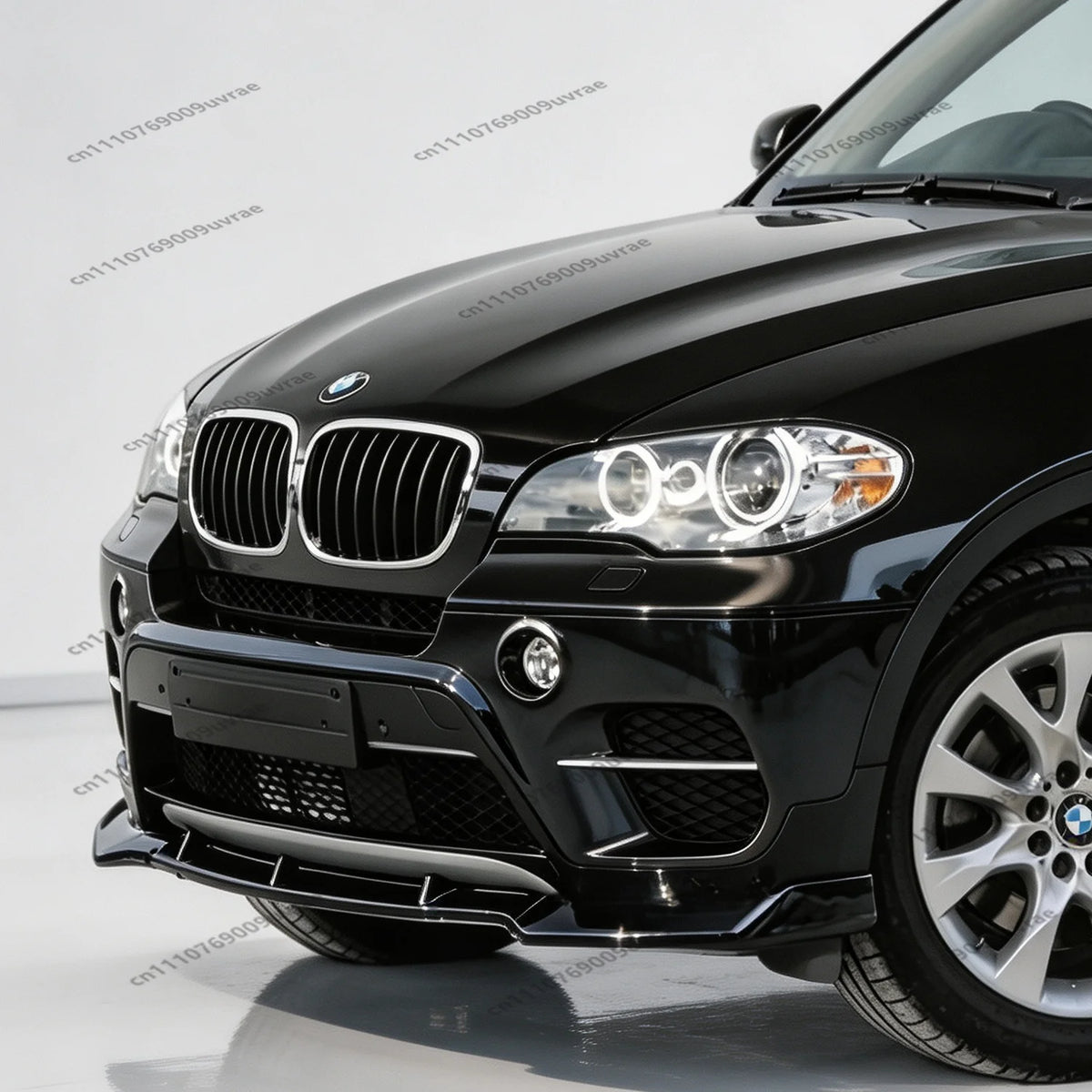 For BMW X5 E70 Standard 2010-2013 Gloss Black Mt Front Bumper