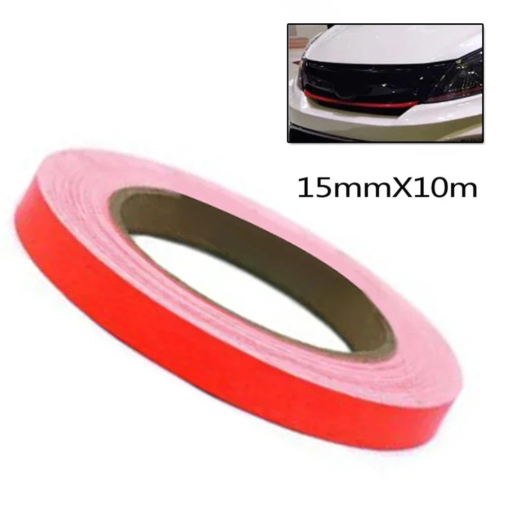 Red Lining Reflective Vinyl Wrap Film Sticker Decal 15MM