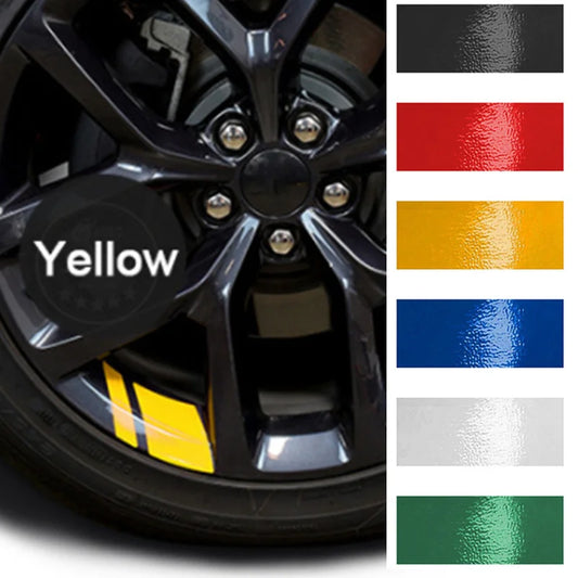 4PCS Interior Stickers Reflective Wheel Rims Vinyl Sticker Hash