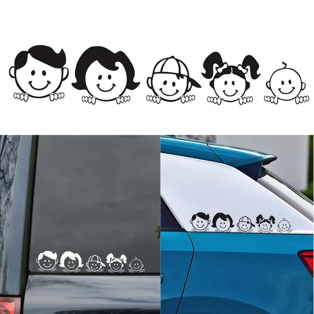 jptz5cmx25cm Sticker Happy Family Vinyl Film Art Design Pattern