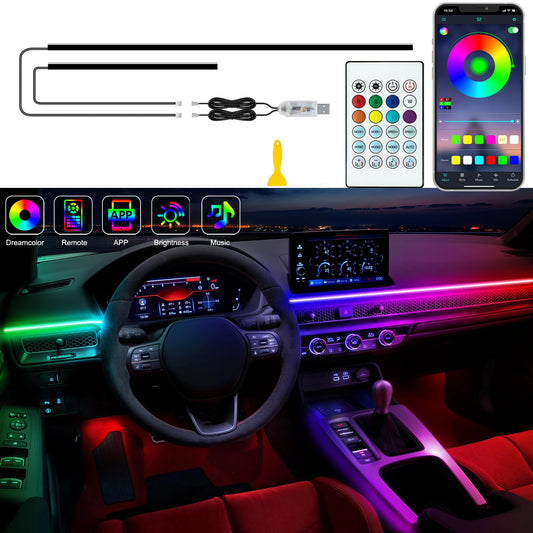 For Tesla Model 3 Y S 2IN1 Dynamic Neon Ambient Lighting