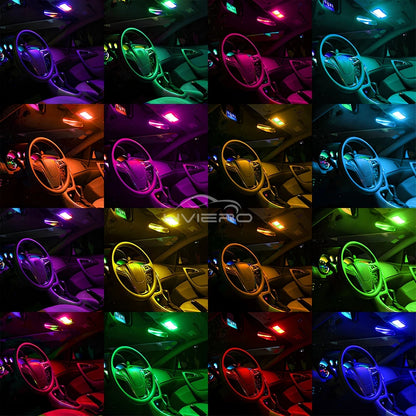 For Door Reading Dome Interior Lighting 2X T10 W5W 5050 6SMD RGB