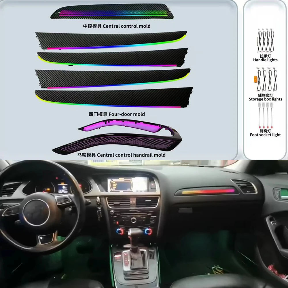 For Audi A4 S4 B8 2009-2016 21-color Dashboard Ambient Door