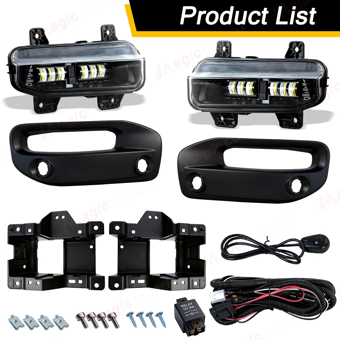 For Dodge Ram 2500 3500 2019 Fog Lamps 2020 2021 2022 2023 Front