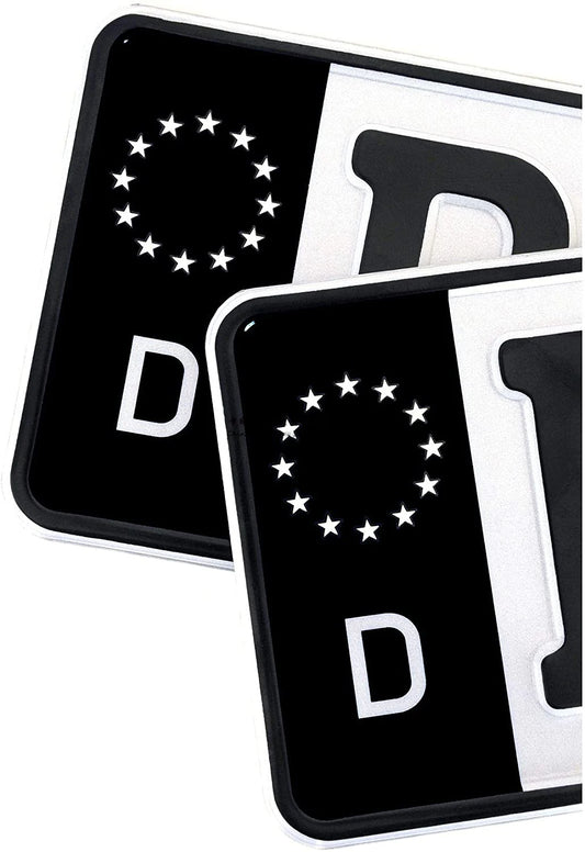 European Number Plate Sticker 2PCS Black Vinyl Decal Trailer