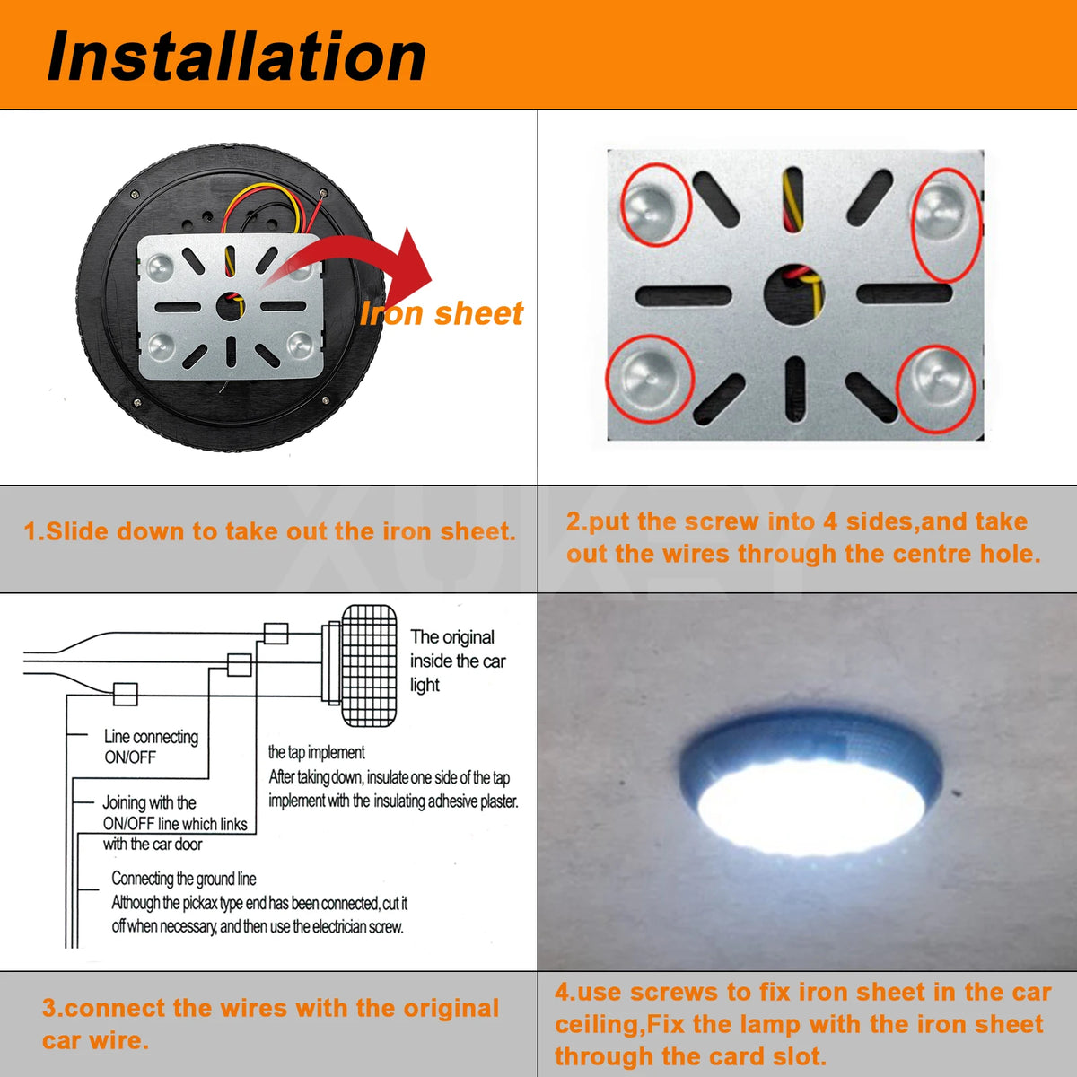 Chrome Interior Roof Ceiling Dome 12V White Courtesy Blinker