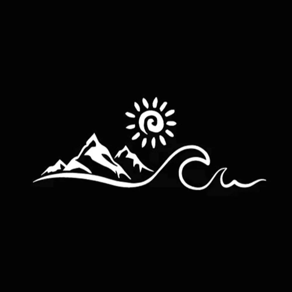 For Rv Nature Inspired Mountain Ocean Sun Vinyl Decals