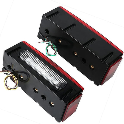 12V 2PCS Rectangular Submersible Trailer Red Turn Signal Tail