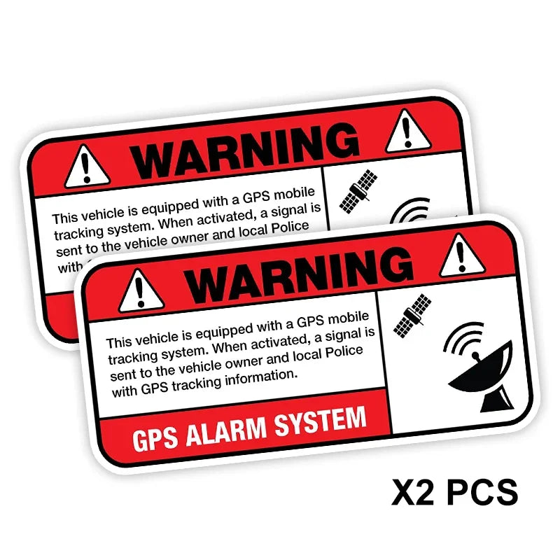 Warning Gps Alarm System Sticker On Vinyl Decal Waterproof