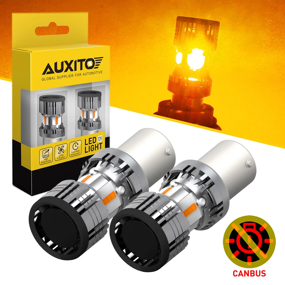 Auxito 2PCS bau15s Canbus Amber 1156 py21w ba15s P21W