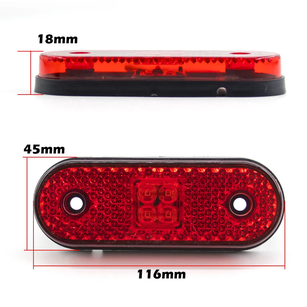10PCS 12V 24V Side Marker Turn Signal Rear Tail