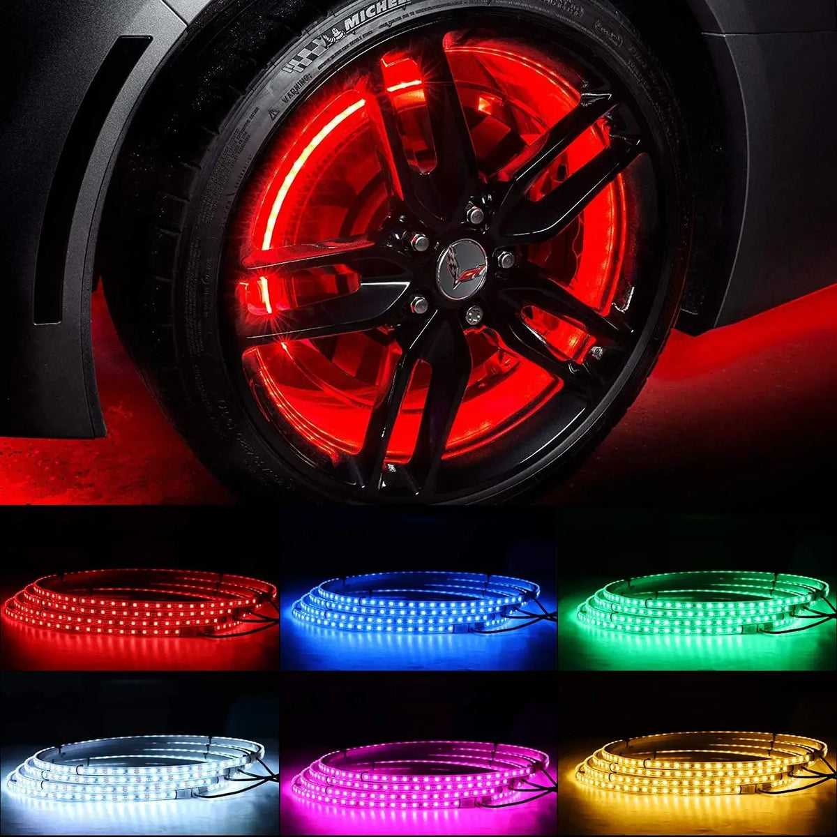 4PCS Magic Colourful Wheel Hub SUV Ambient Turn Signal