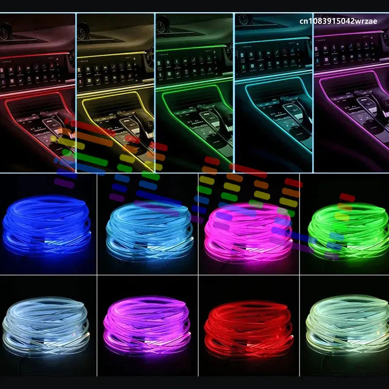 For Audi A4 B6 2000-2005 Interior RGB Atmosphere Strip Fiber