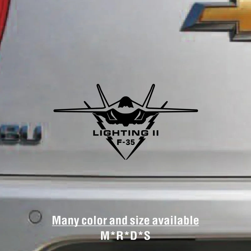 F35 Fighter Design Window Reflective Sticker Waterproof Bumper
