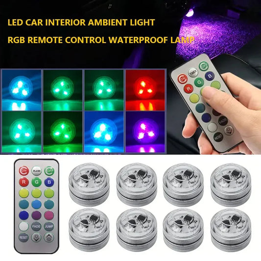 For Auto Roof Foot Atmosphere Lamp 1SET Remote Control Interior