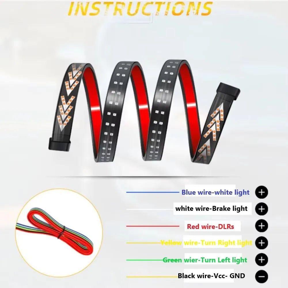 For Pickup 12V 24V Rear Tail Brake Turn Signal Reverse Double