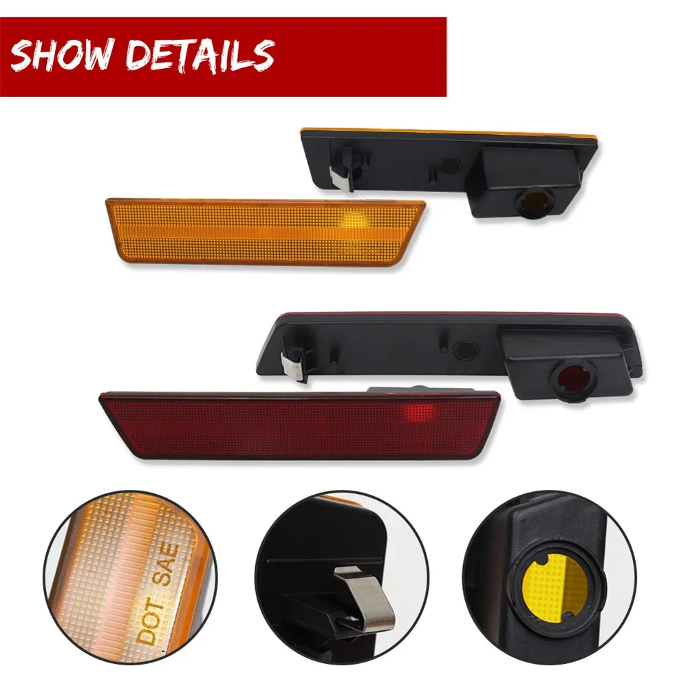 For Dodge Challenger 2008-2014 Clear LED Side Marker Housings