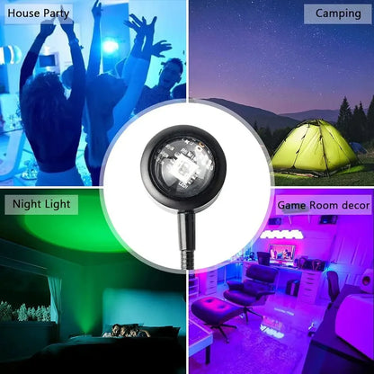 For Bedroom Home Room Decor Gift 1X USB Sunset Rainbow Neon
