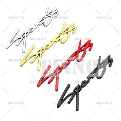 3D Sports Trunk Zinc Alloy Badge Adhesive Emblem Rear