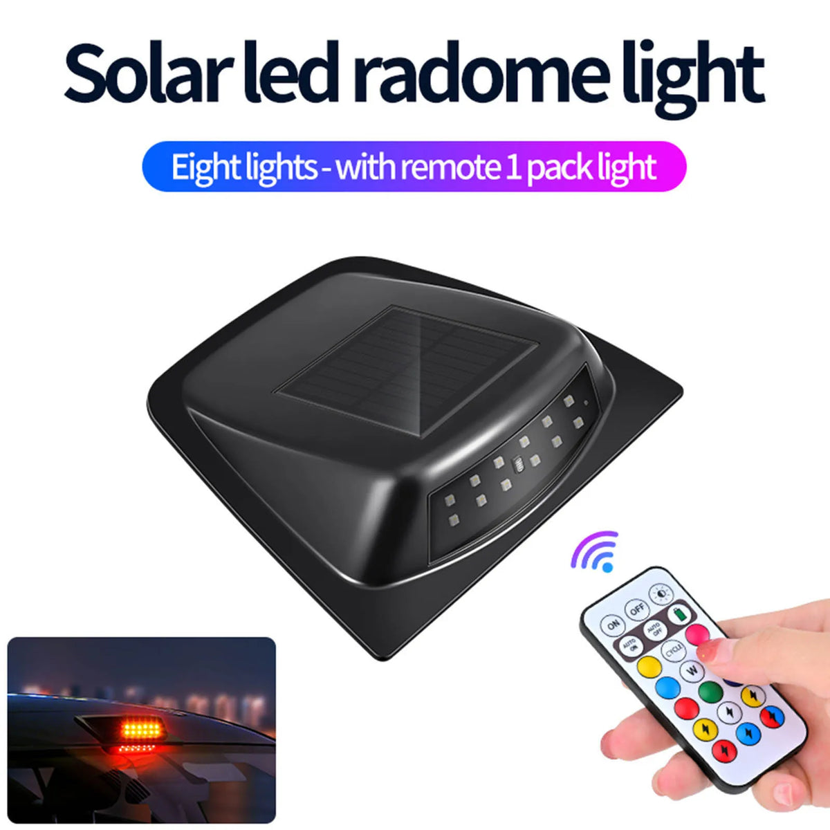 For Pickup solar-powered Roof Waterproof No Drill Marker Remote