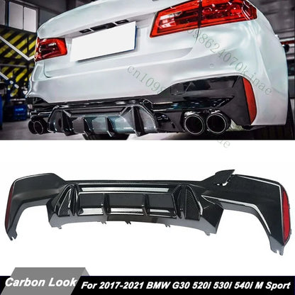 For BMW G30 530I 540I M550I Rear Diffuser Lip Carbon Look Fit M